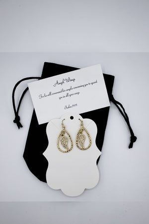 Gold Pave Angel Wings Earrings